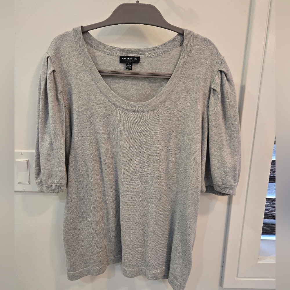 Current Air Gray Scoop Neck Sweater